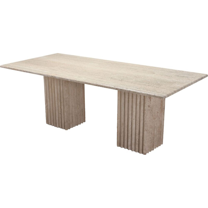 Vintage Dining Table in travertine, 1970s