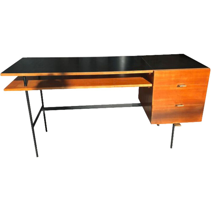 Bureau vintage avec caisson 3 tiroirs 1950