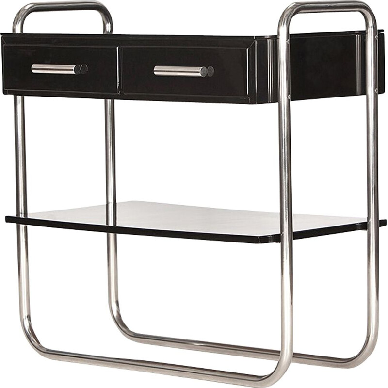 Tubular Steel console by J. Halabala Model H - 14, 1930s