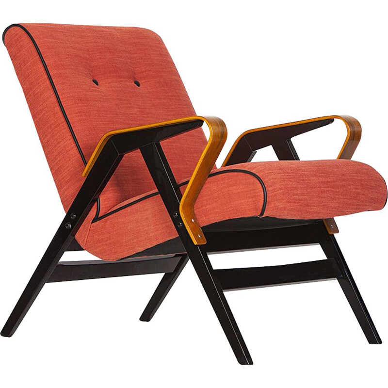 Vintage fauteuil orange de Tatra, années 1960