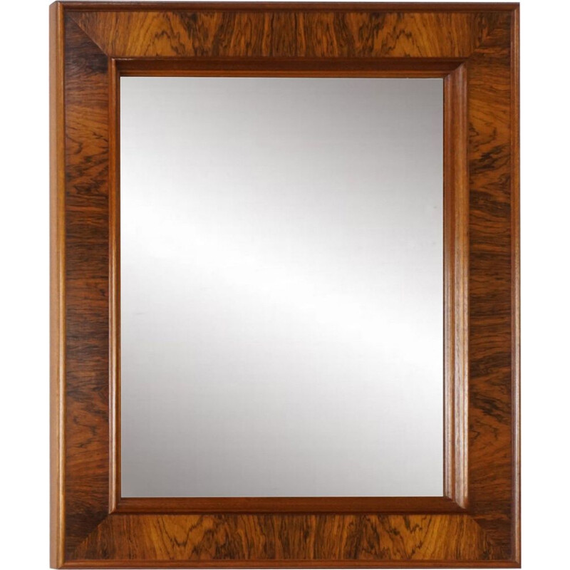 Miroir vintage rectangulaire en palissandre 1960