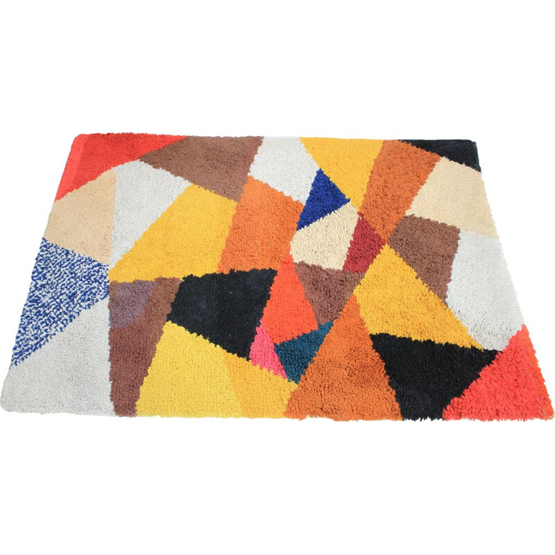 Vintage geometric rug Denmark 1960