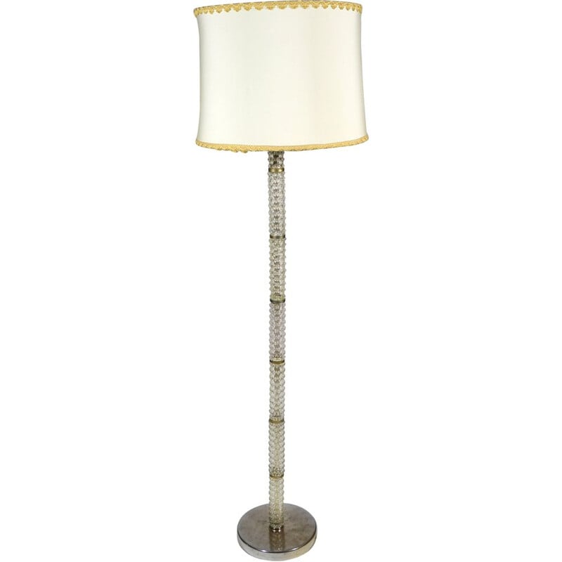 Vintage Floor Lamp by Ercole Barovier for Barovier & Toso, Murano glass frame, 1940s