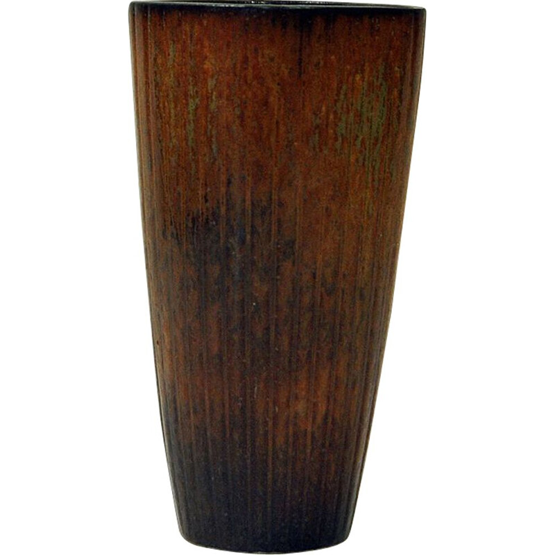 Vintage Vase in Ceramic, Brown, by Gunnar Nylund, Rorstrand, Sweden 1950s 