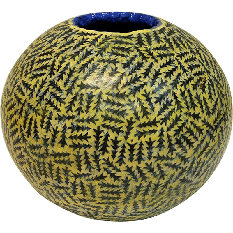 Vintage vase in ceramic, Round, Skog by Tor Alex Erichsen, Norway, 1991