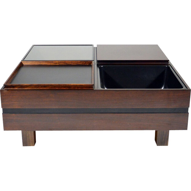 Table basse vintage en palissandre modulaire par Sormani,1960