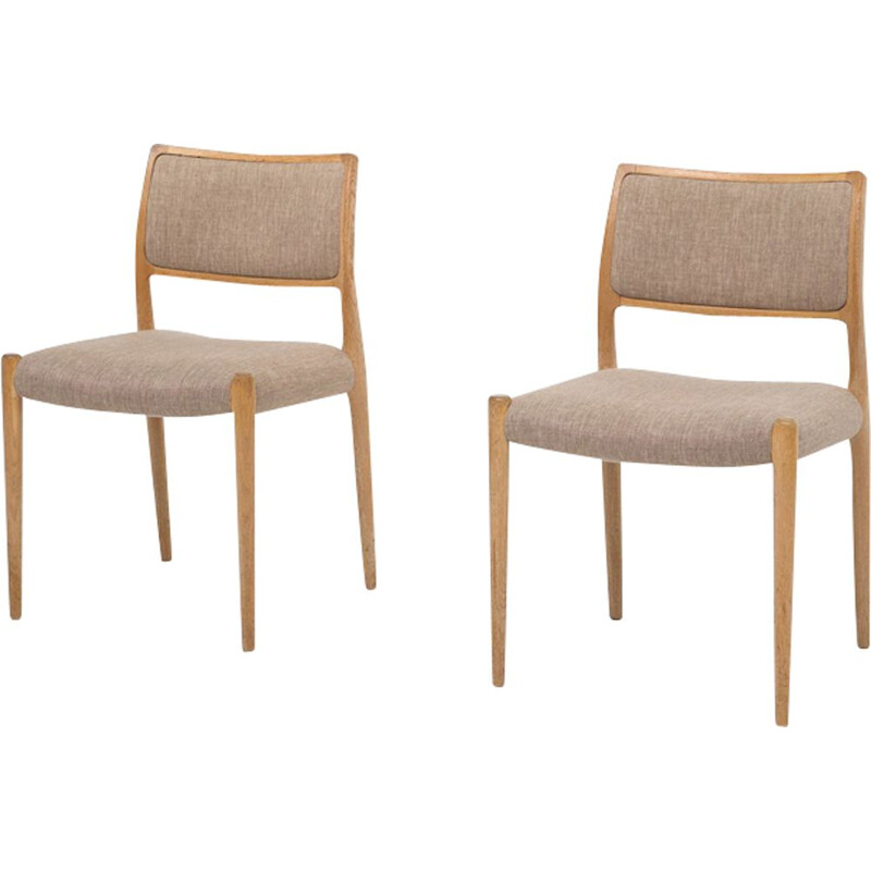 2 vintage dining chairs in teak model 80  by Niels Otto Møller,1960 