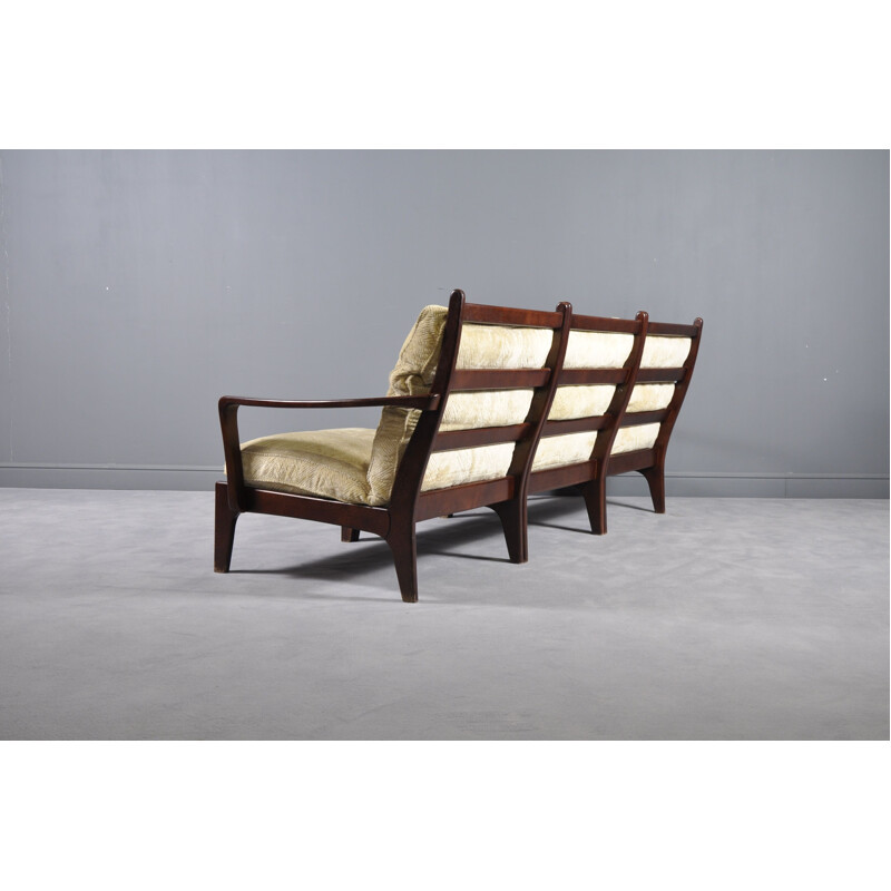 Vintage Scandinavian mahogany 3 seater sofa