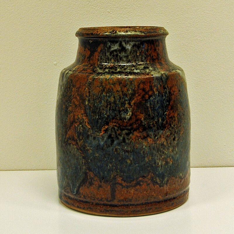 Vintage rustic glazed ceramic vase by Erik Pløen- Norway