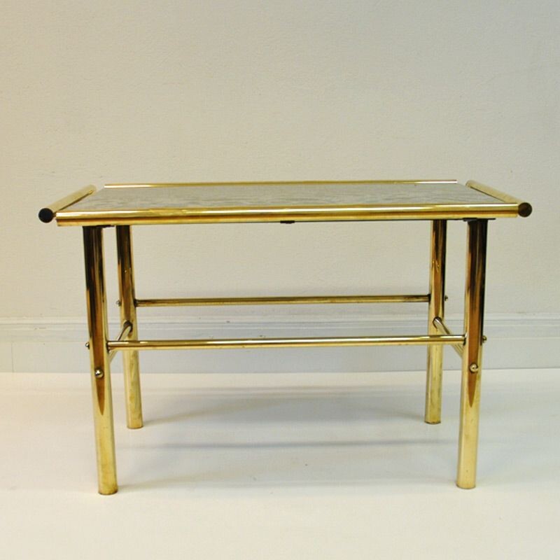 Vintage marble and brass rectangular table