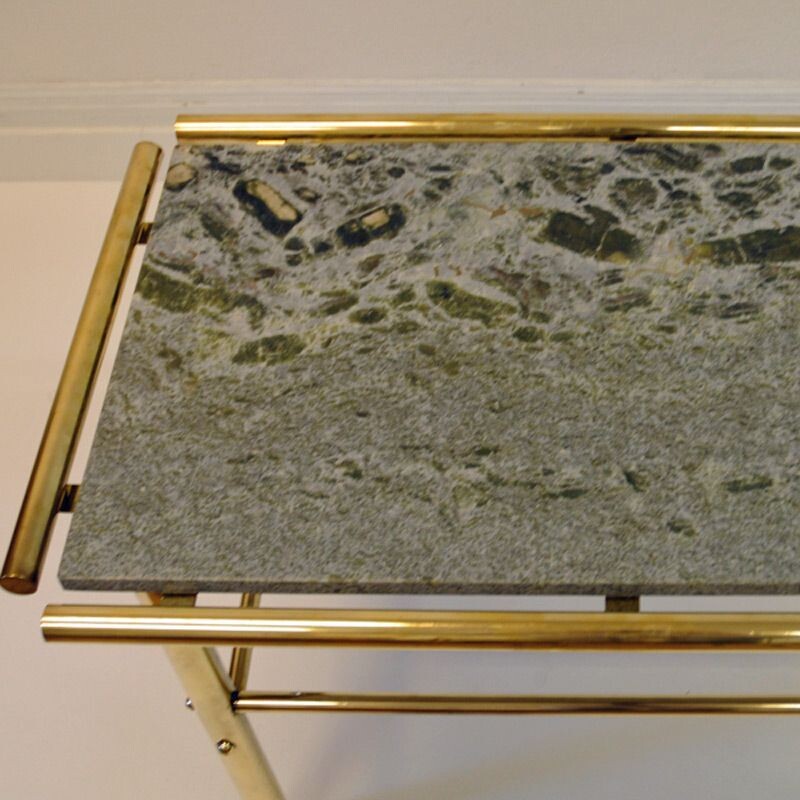 Vintage marble and brass rectangular table