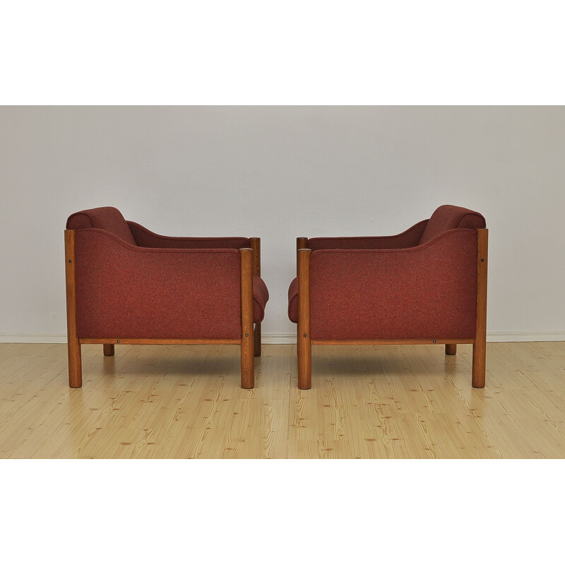 Set of 2 vintage Armchair Wool Covered, 1970s