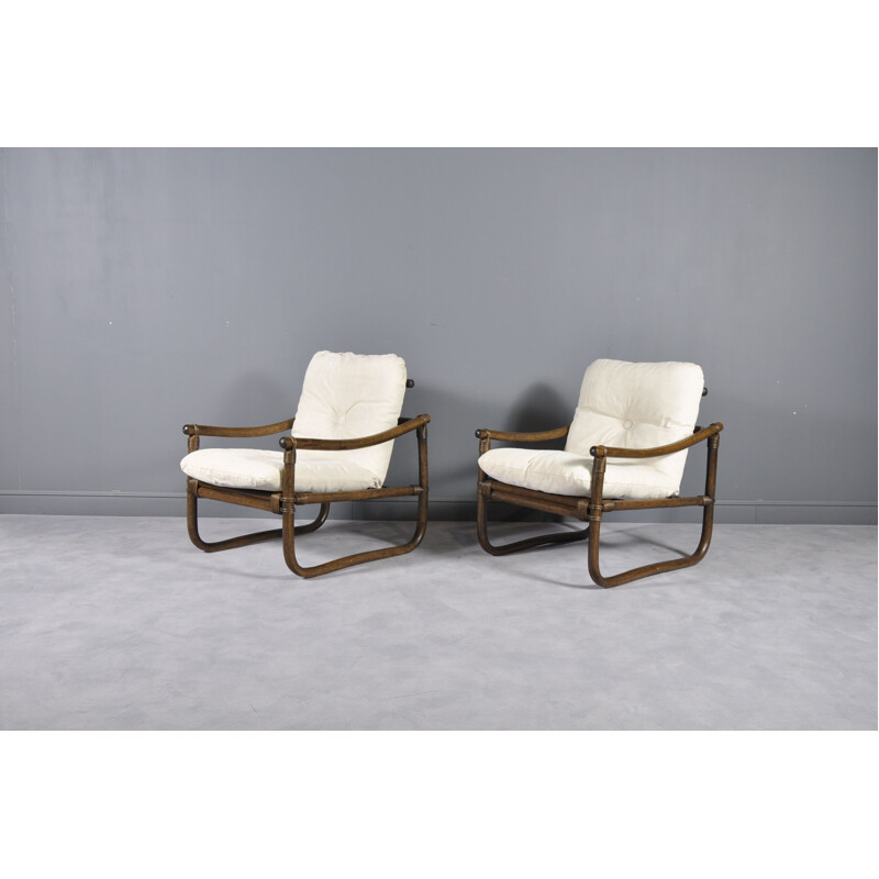 2 fauteuils vintage par McGuire,1970