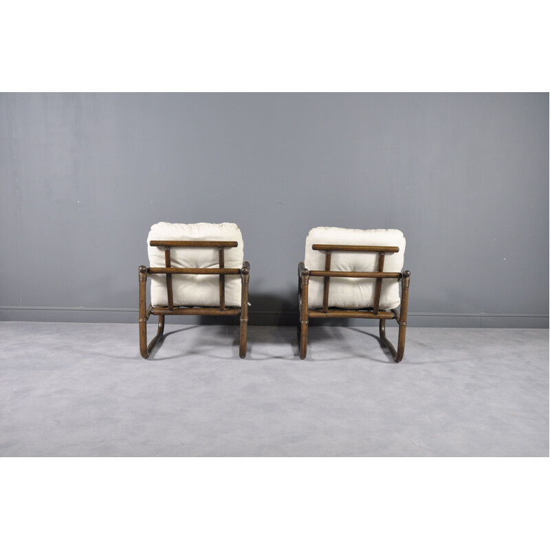 2 fauteuils vintage par McGuire,1970