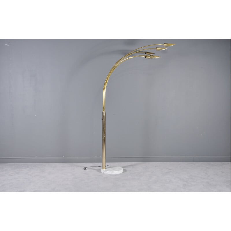 Italian floor lamp in brass and marble