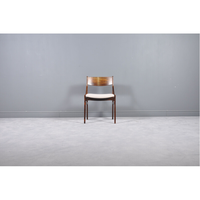Set of 6 beige chairs in rosewood by Vestervig Erikson