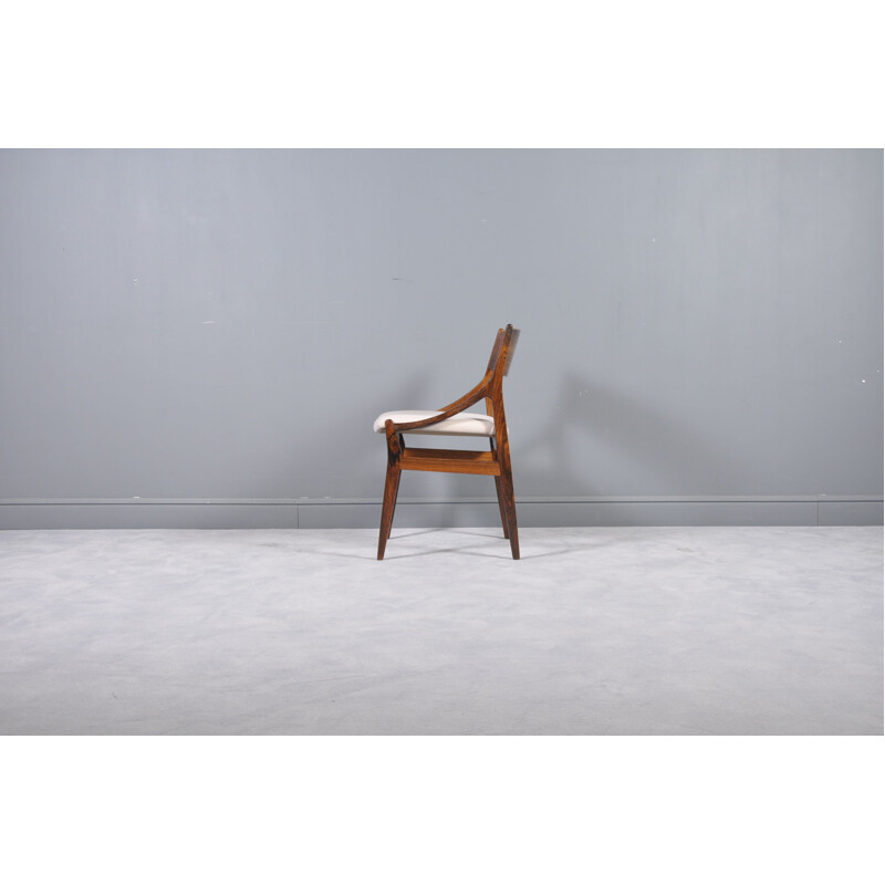 Set of 6 beige chairs in rosewood by Vestervig Erikson