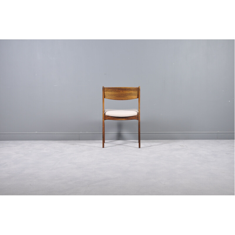 Set of 6 beige chairs in rosewood by Vestervig Erikson