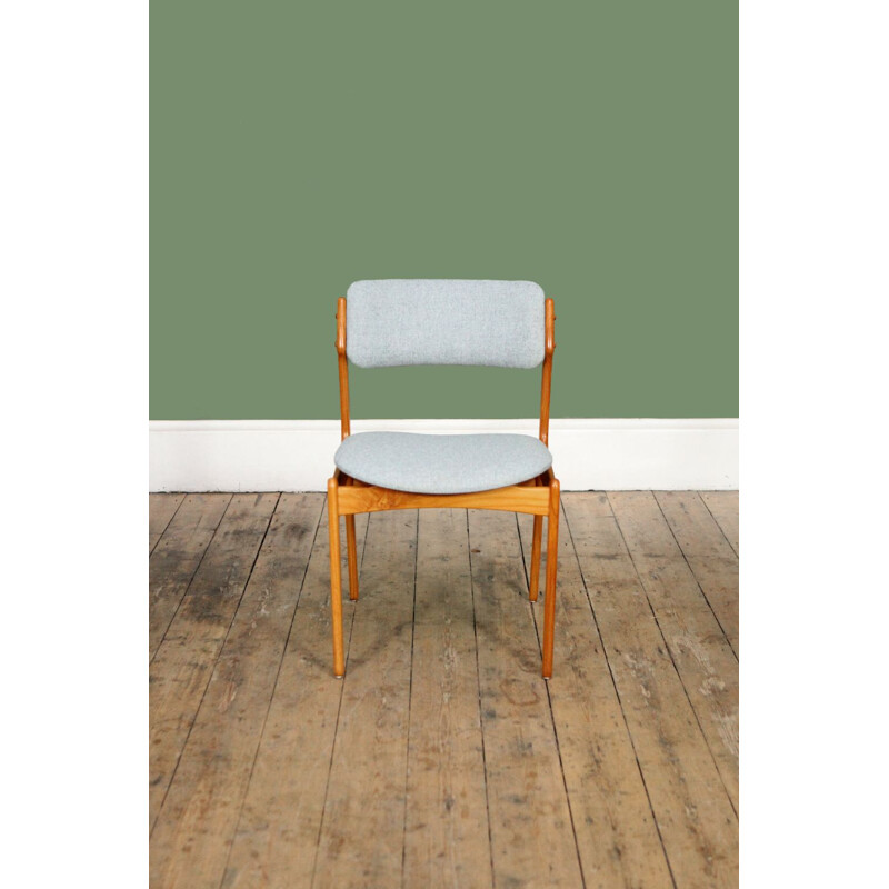 Paire de chaises en teck et laine par Erik Buch, modèle 49