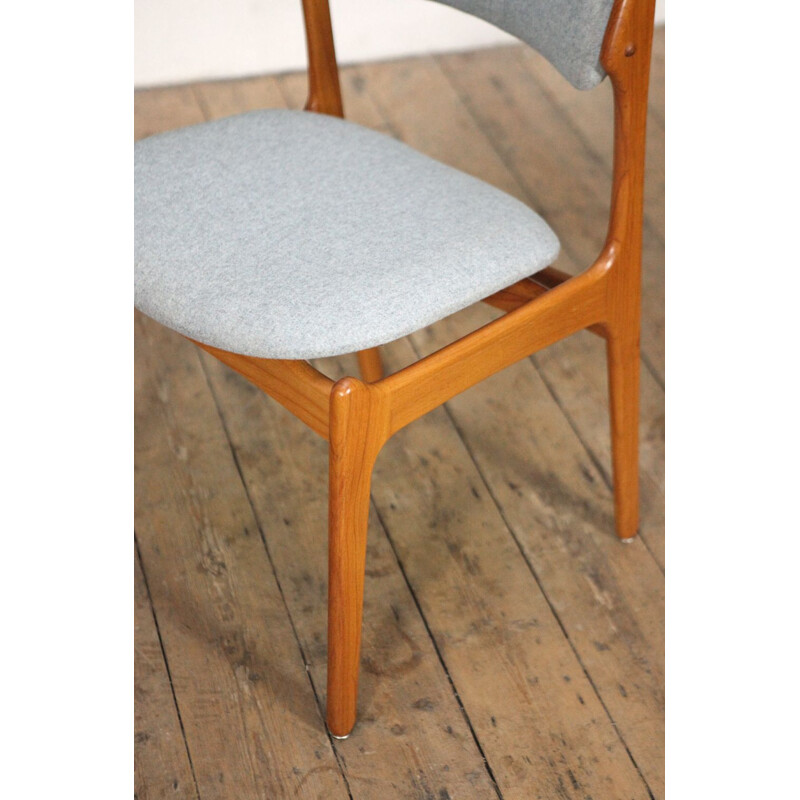 Paire de chaises en teck et laine par Erik Buch, modèle 49