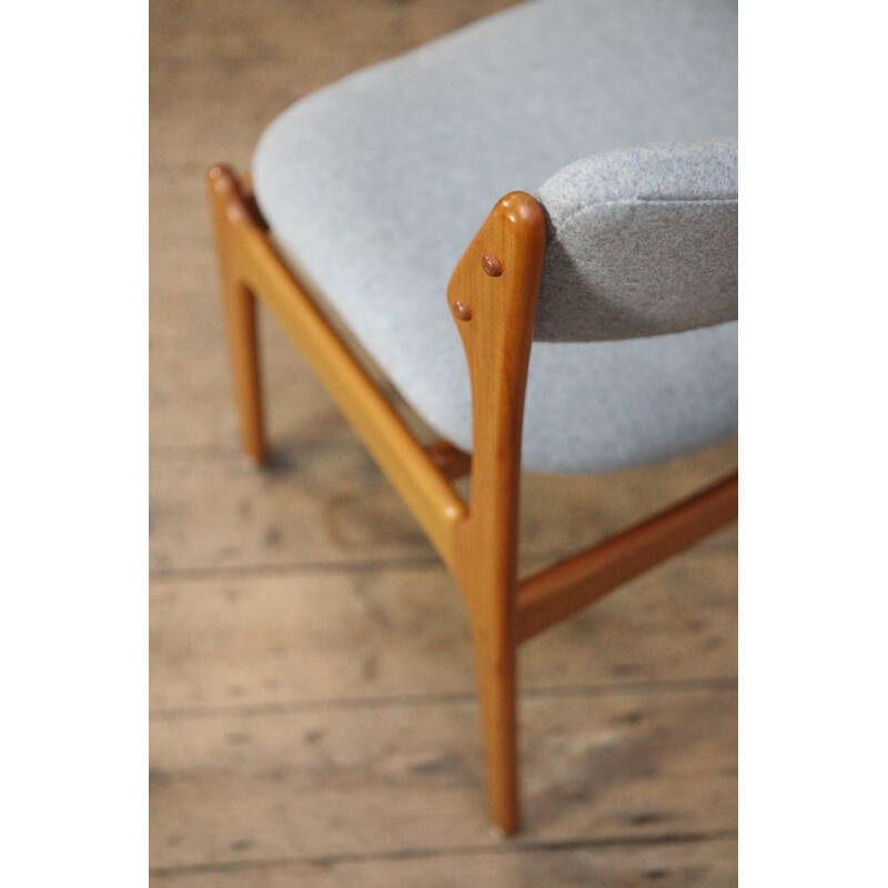 Pair of teak and wool chairs by Erik Buch, model 49