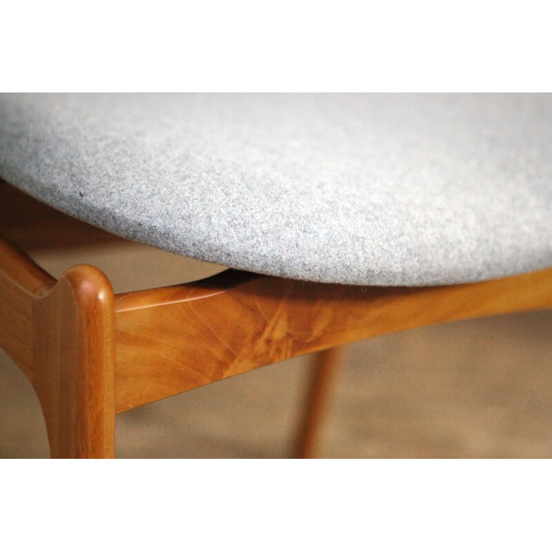 Pair of teak and wool chairs by Erik Buch, model 49