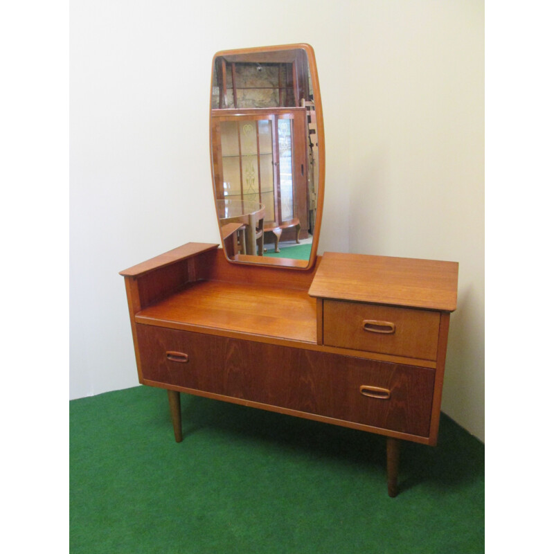 Vintage teak dresser with mirror