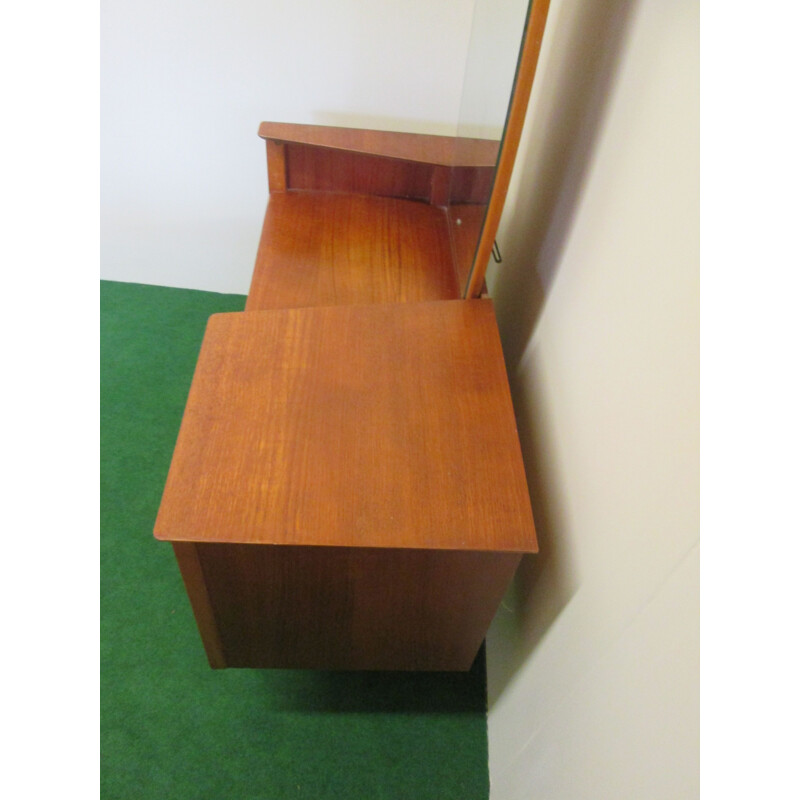 Vintage teak dresser with mirror