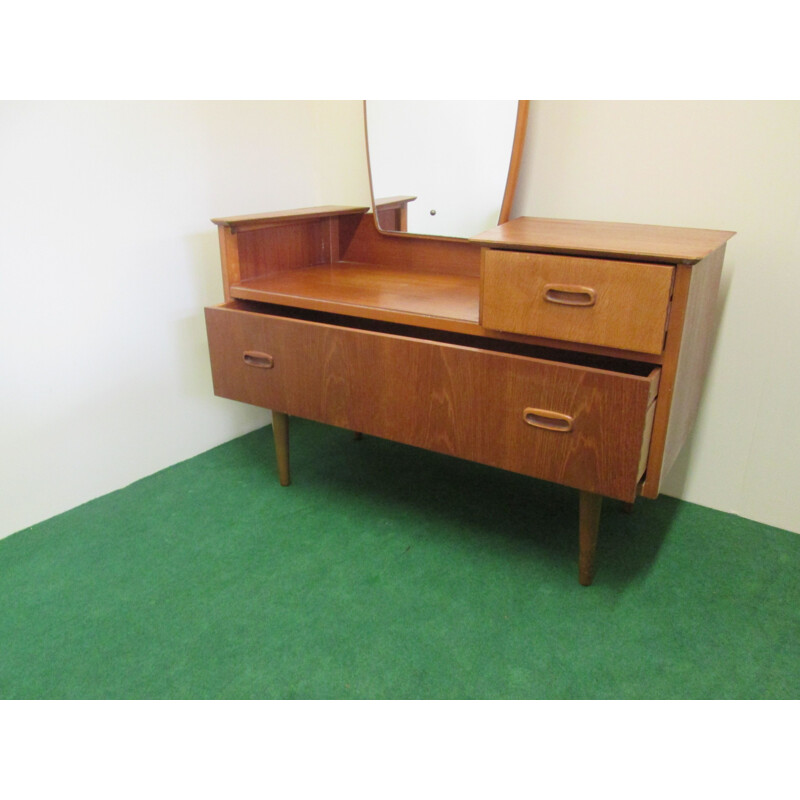 Vintage teak dresser with mirror