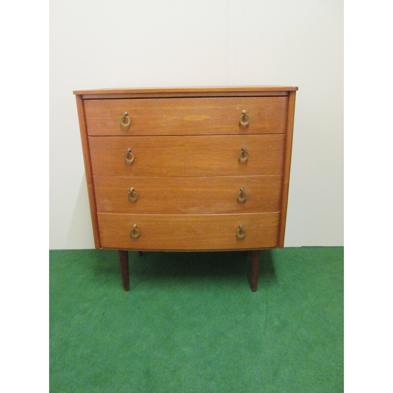 Vintage chest of drawers in teak with 4 drawers,1960