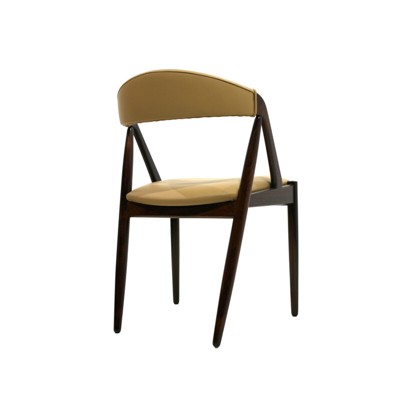 Suite de 6 chaises beiges en palissandre par Kai Kristiansen, modèle 31