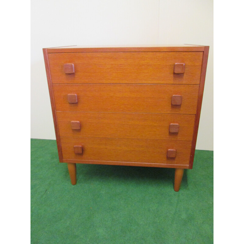 Vintage chest of 4 drawers in teak