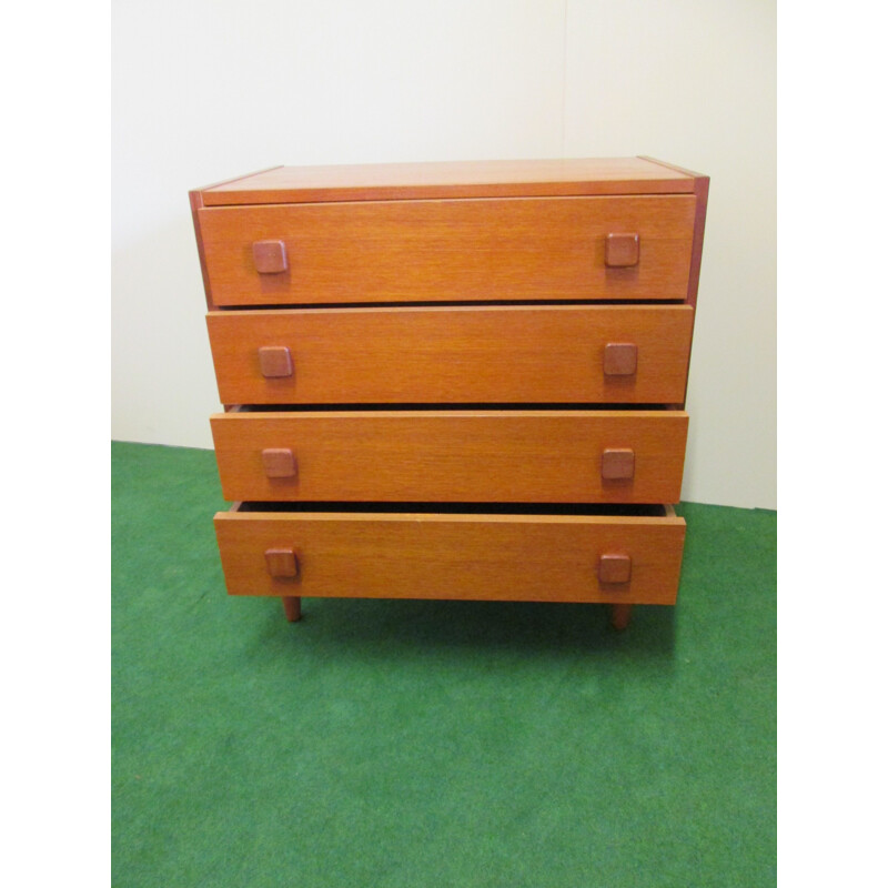Vintage chest of 4 drawers in teak