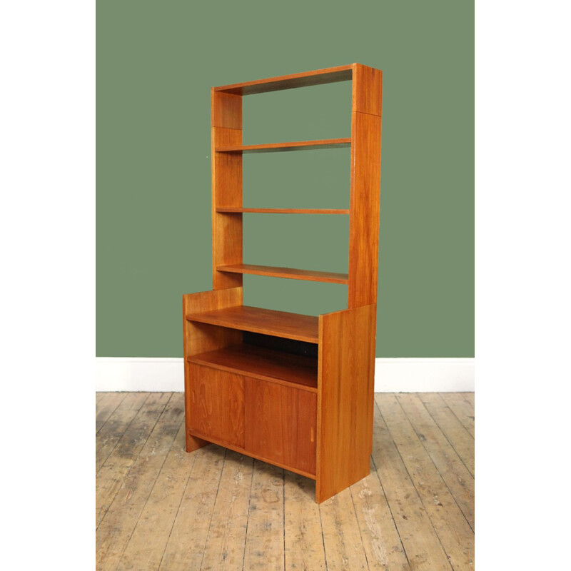 Vintage teak bookcase by Cadovius for KLM 1960