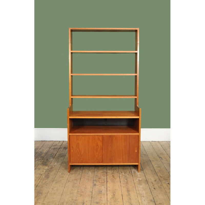 Vintage teak bookcase by Cadovius for KLM 1960