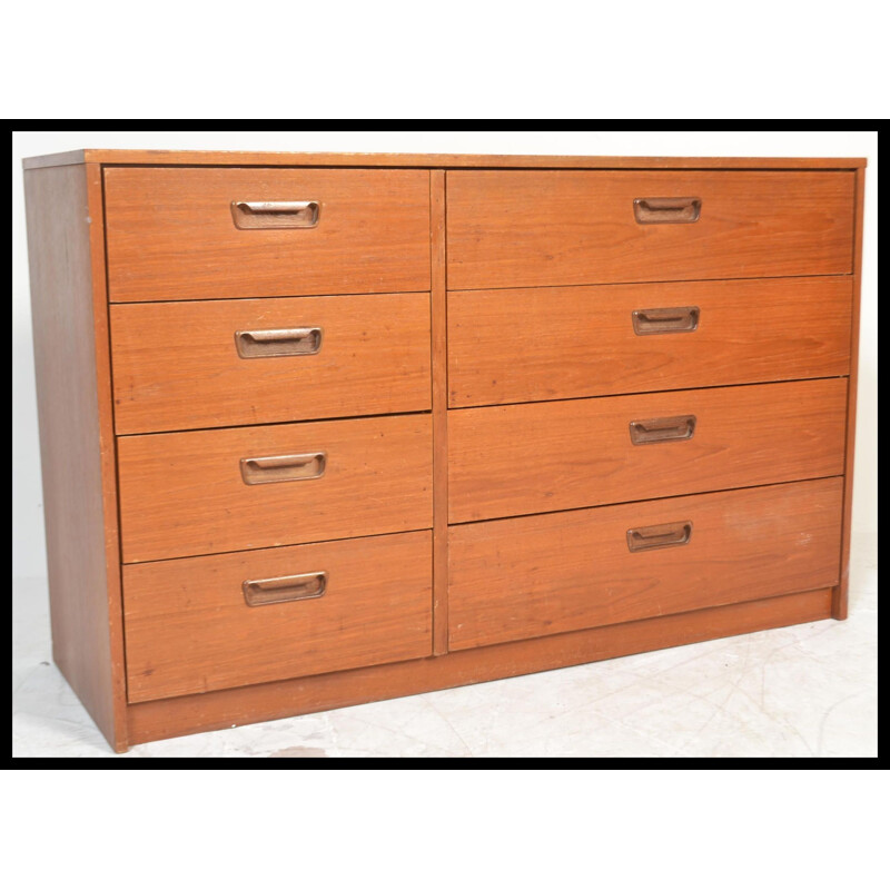 Vintage chest of drawers with 8 drawers in teak 1960