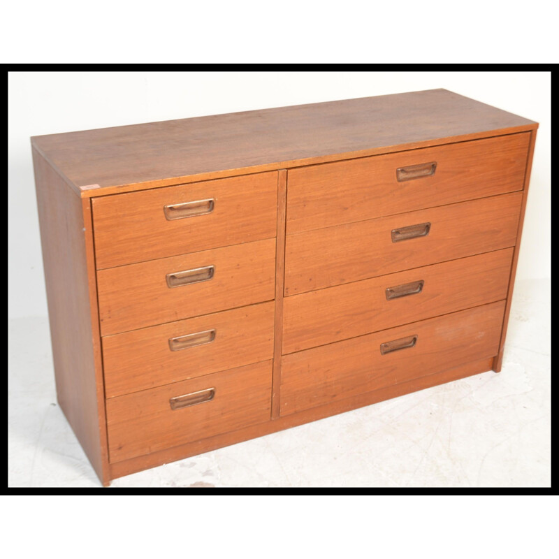 Vintage chest of drawers with 8 drawers in teak 1960