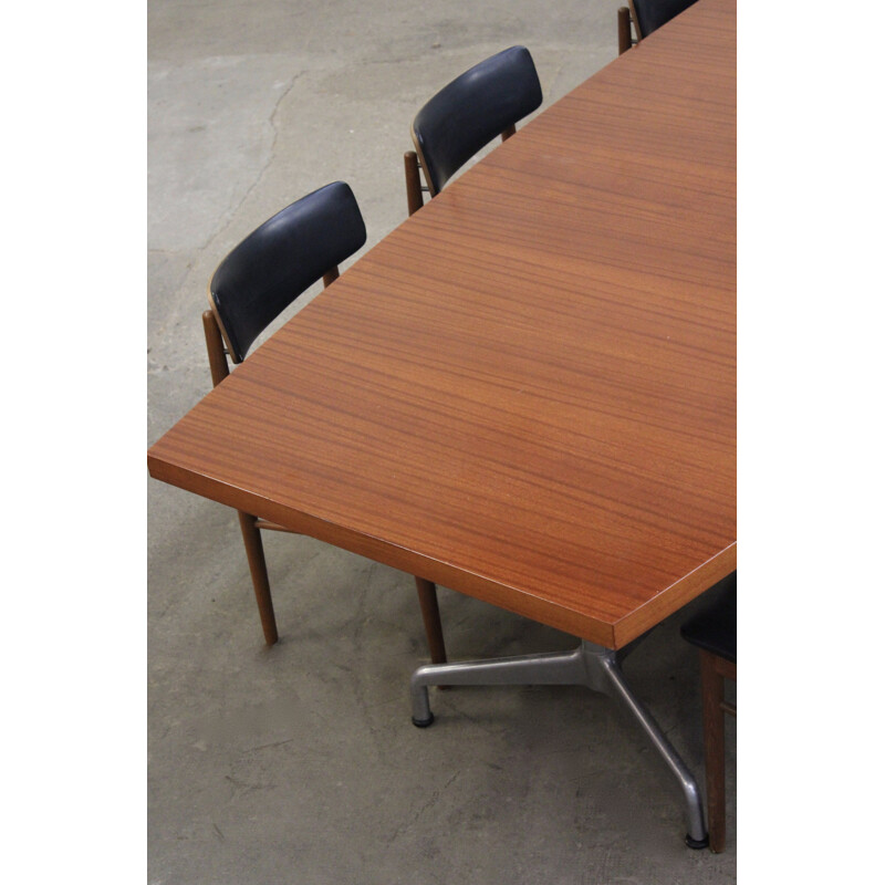 Table vintage pour Castelli en bois et aluminium 1970