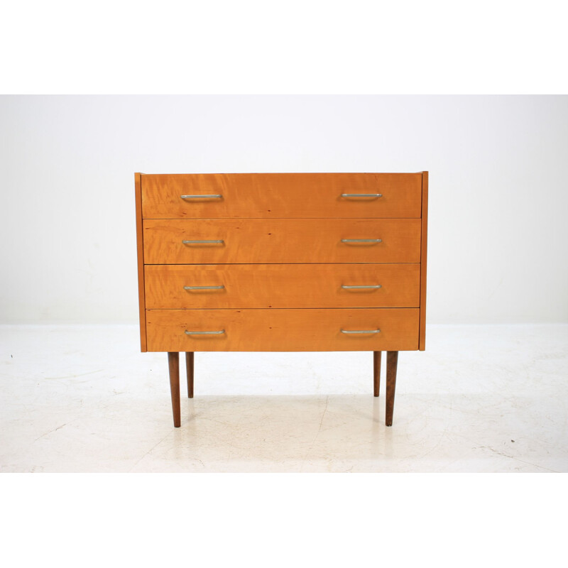 Commode vintage tchèque pour ÚP Závody en noyer et bouleau 1960