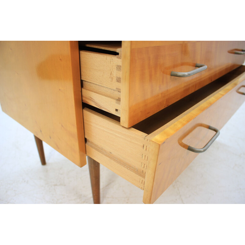 Vintage czech chest of drawers for ÚP Závody in walnut and birchwood 1960