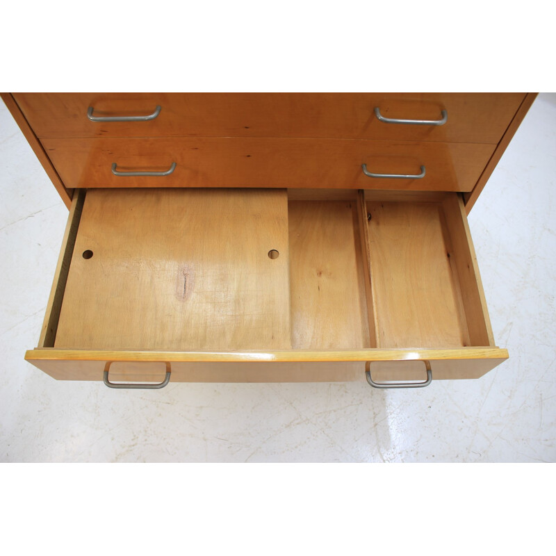 Vintage czech chest of drawers for ÚP Závody in walnut and birchwood 1960