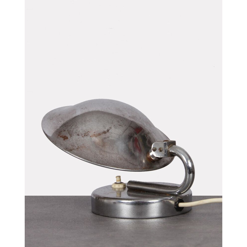 Petite lampe vintage pour Napako en métal gris 1940