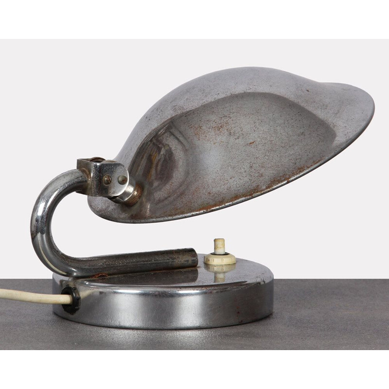 Small vintage lamp for Napako in grey metal 1940