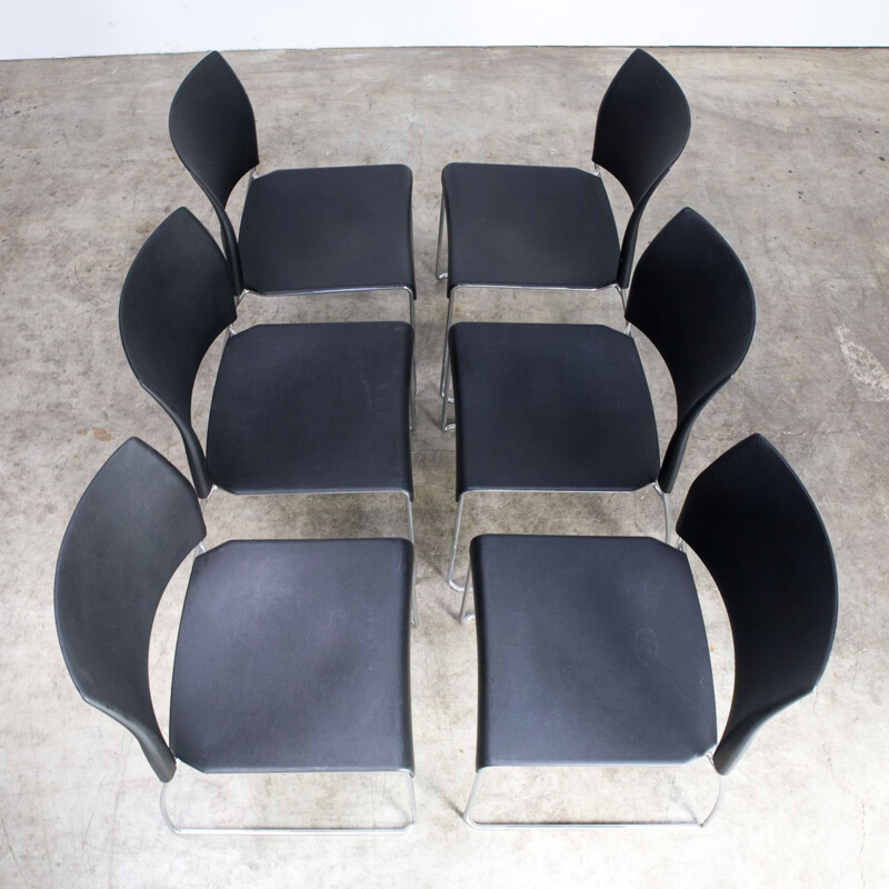 Ensemble de 6 chaises vintage, empilable pour Allsteel 