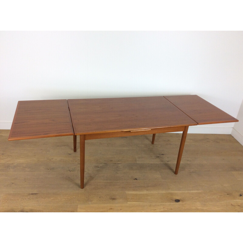 Vintage dining table in teak, extendable, by Niels Otto Moller, Danish,  1960s