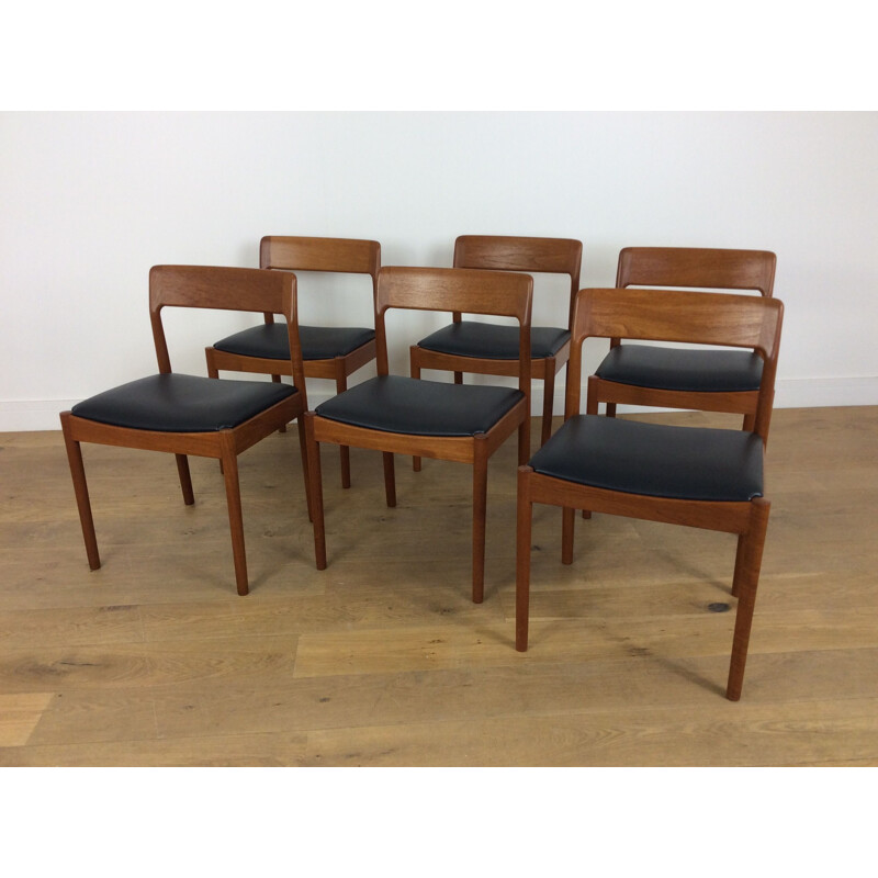 Set of 6 vintage dining chairs in teak by Dalescraft, British, 1960s