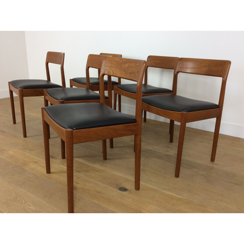 Set of 6 vintage dining chairs in teak by Dalescraft, British, 1960s