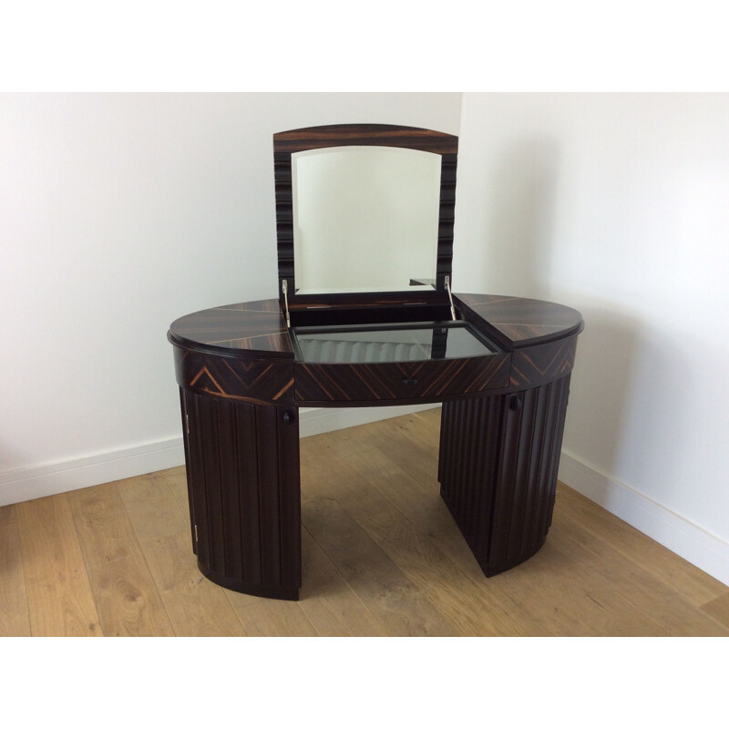 Vintage desk and armchair, art deco style, British, 1980s