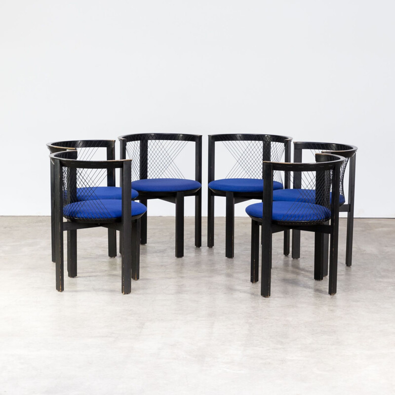 Set of 6 vintage chairs,  Niels Jørgen Haugesen for Tranekaer, Denmark, 1980s