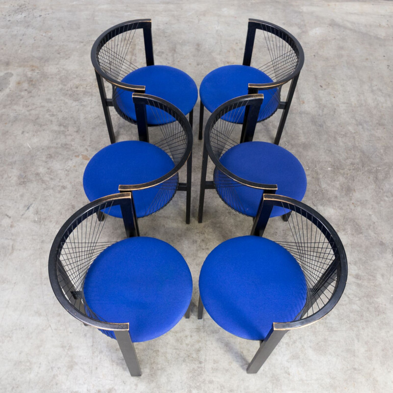 Set of 6 vintage chairs,  Niels Jørgen Haugesen for Tranekaer, Denmark, 1980s